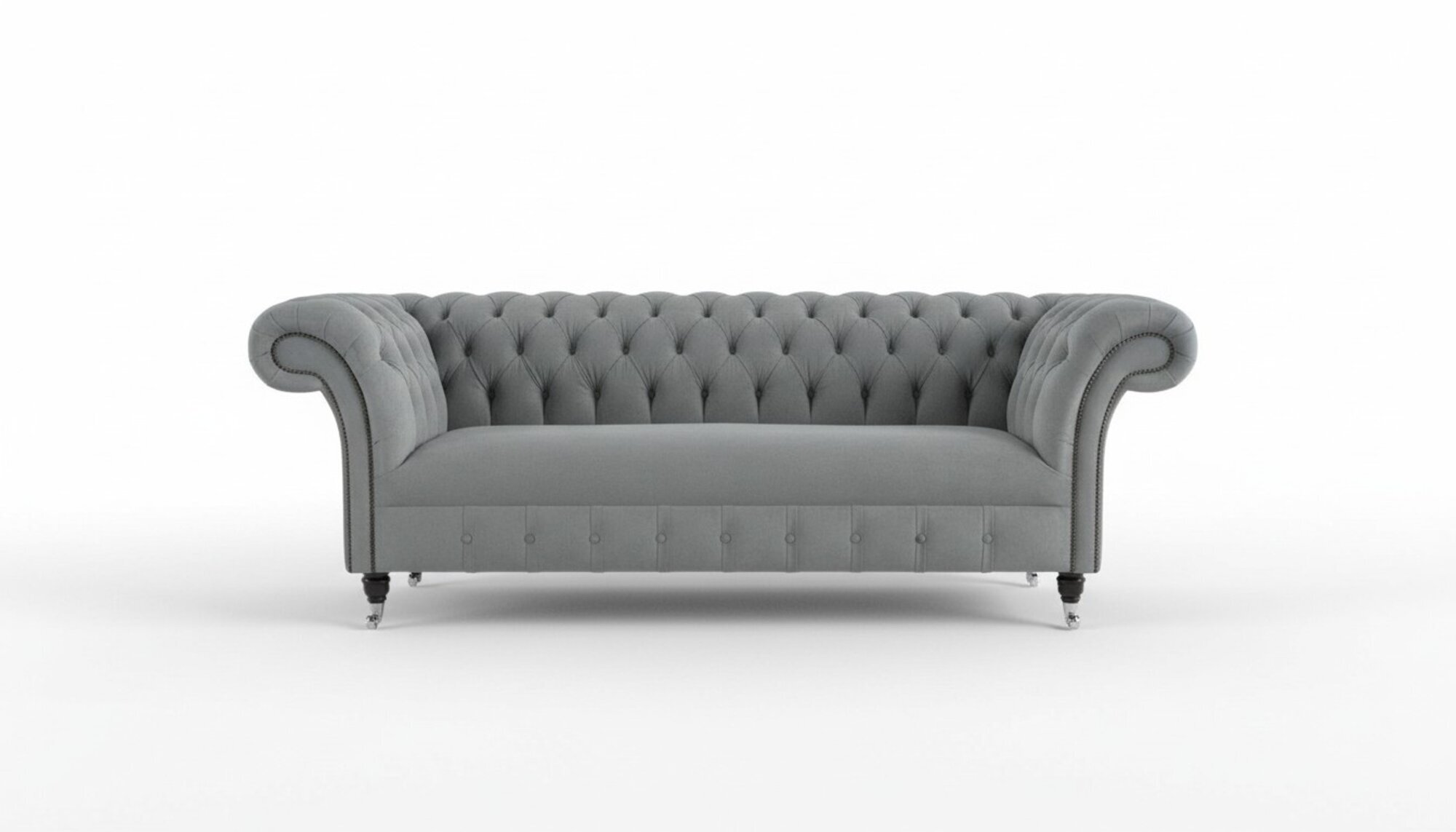 Chesterfield 3 Sitzer Couch Textil Stoff Sofa Möbel Edles Design Samt