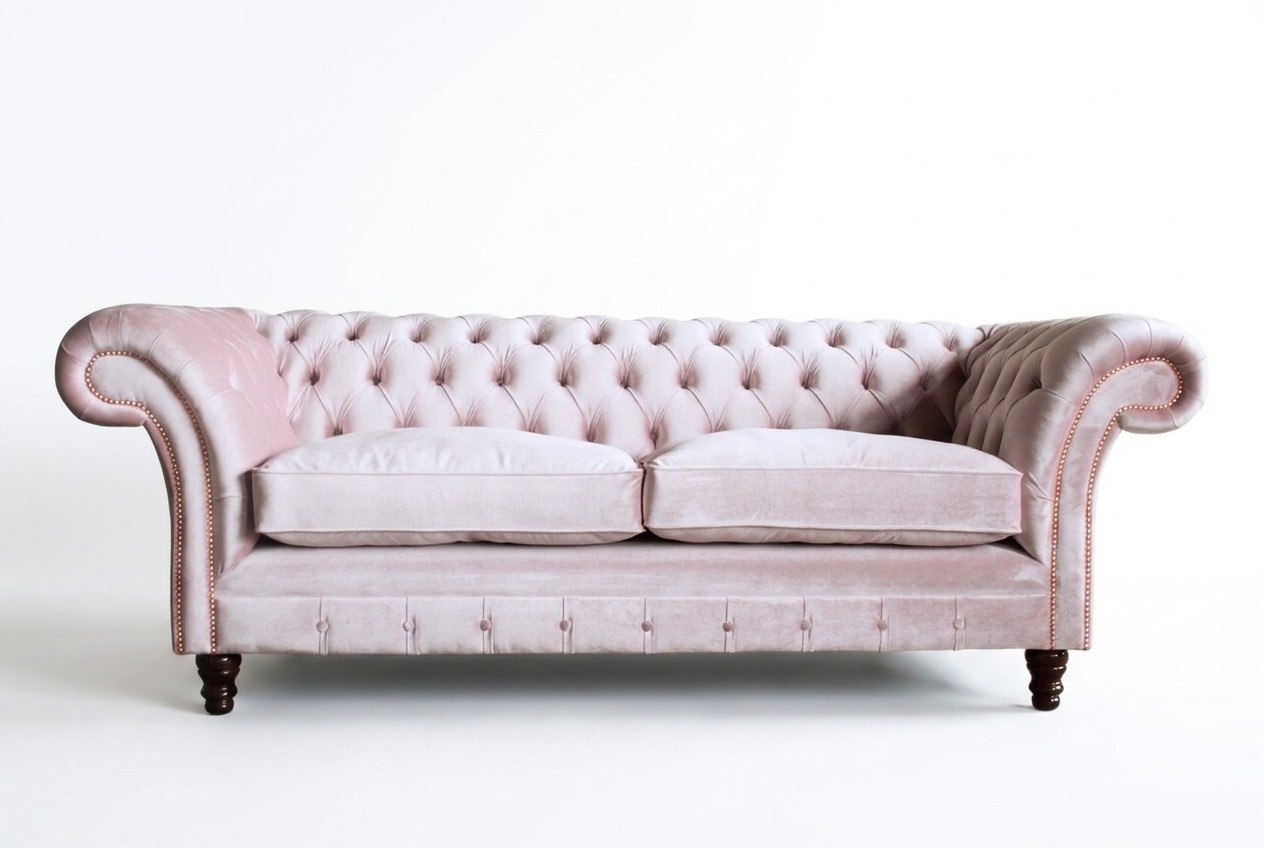 Chesterfield 3 Sitzer Design Sofa Couch Sofas Polster Couchen Textil dreisitzer