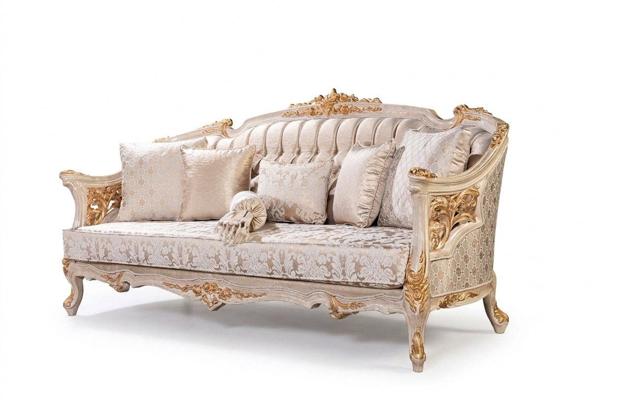 Chesterfield 3 Sitzer Designer Sofa Luxus Polster Sofas Couchen Stoff Textil Neu