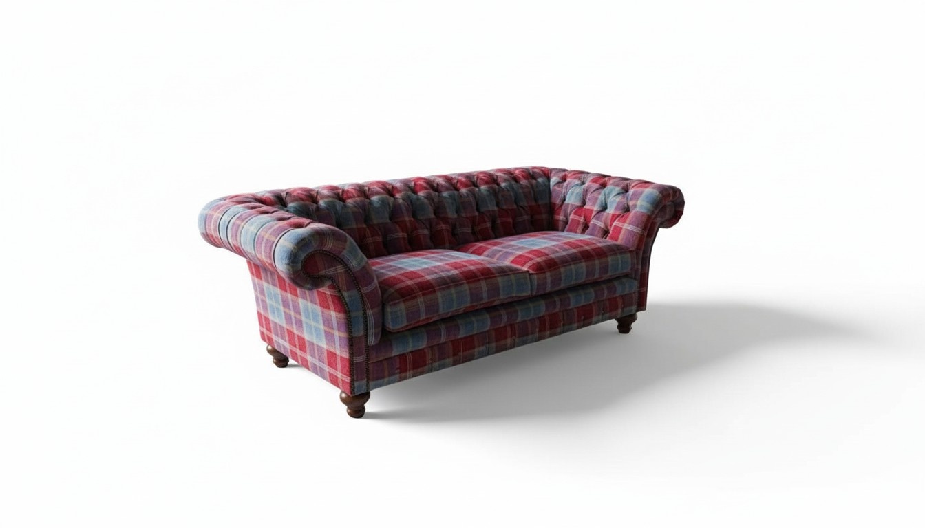 Chesterfield 3 Sitzer Designer Sofa Luxus Polster Couch Stoff Textil