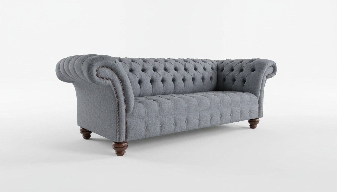 Chesterfield 3 Sitzer Polster Designer Couch Sofa Sofas Couchen Textil Stoff Neu