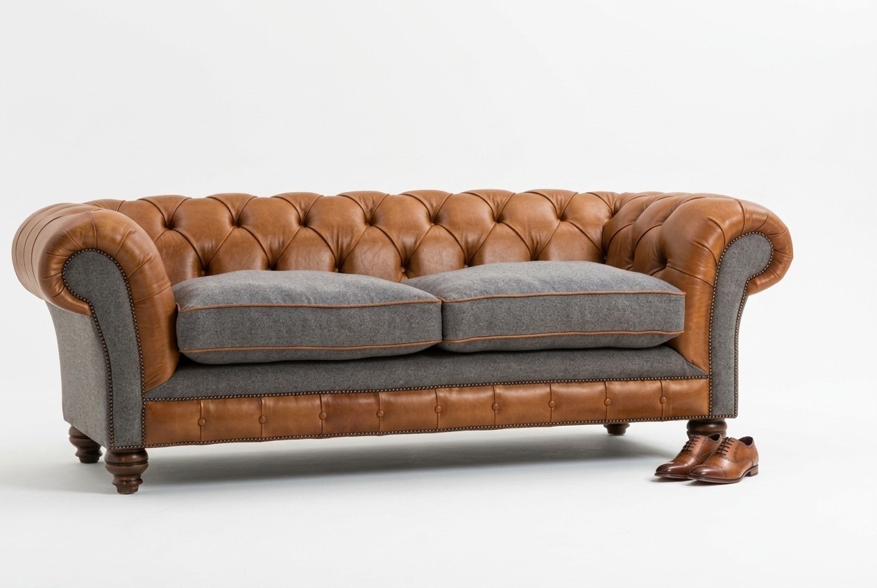 Chesterfield 3 Sitzer Designer Sofa Couch Polster Sofas Couchen Stoff Textil