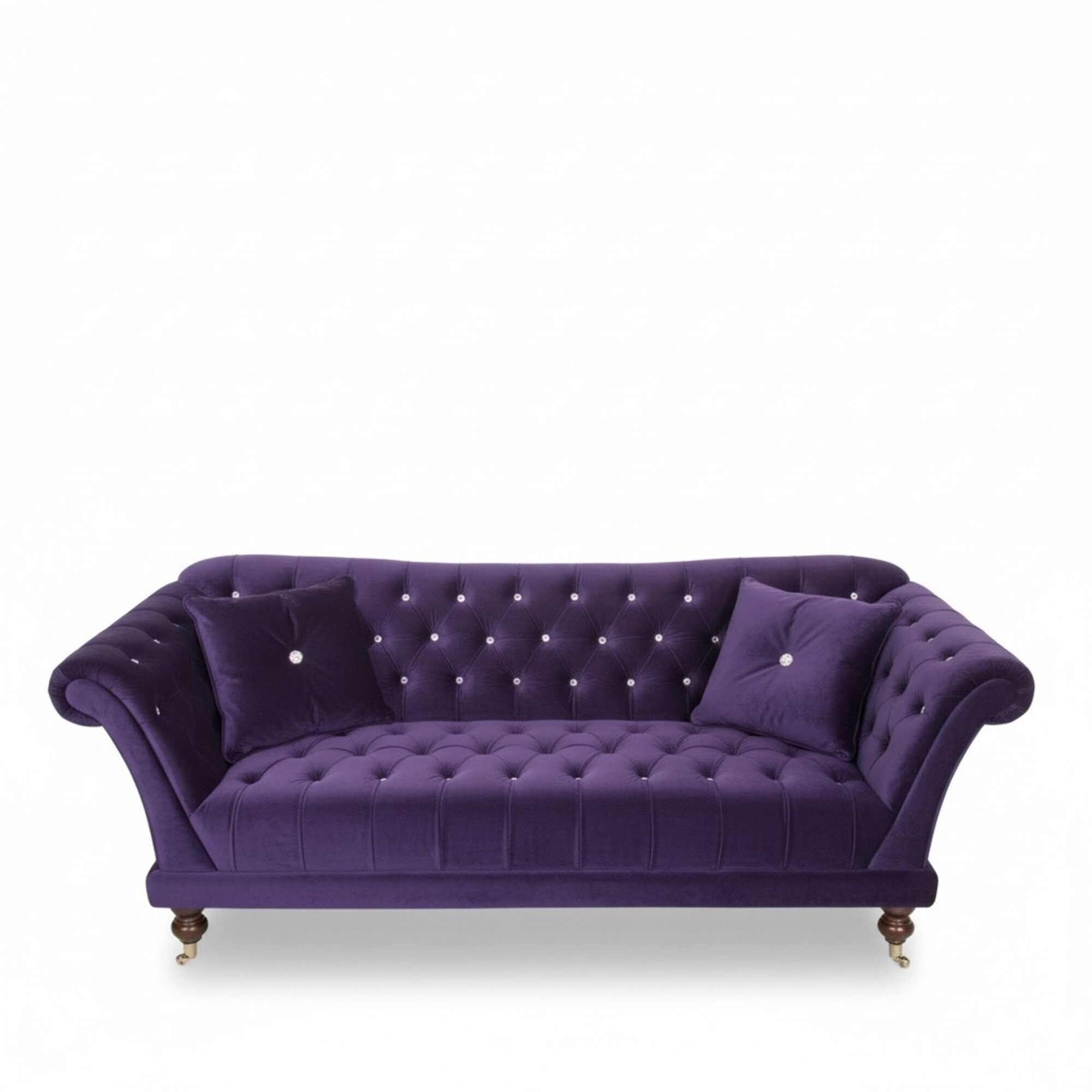 Chesterfield 3 Seater Elegant Sofas Textile Couch Luxury Blue Sofa