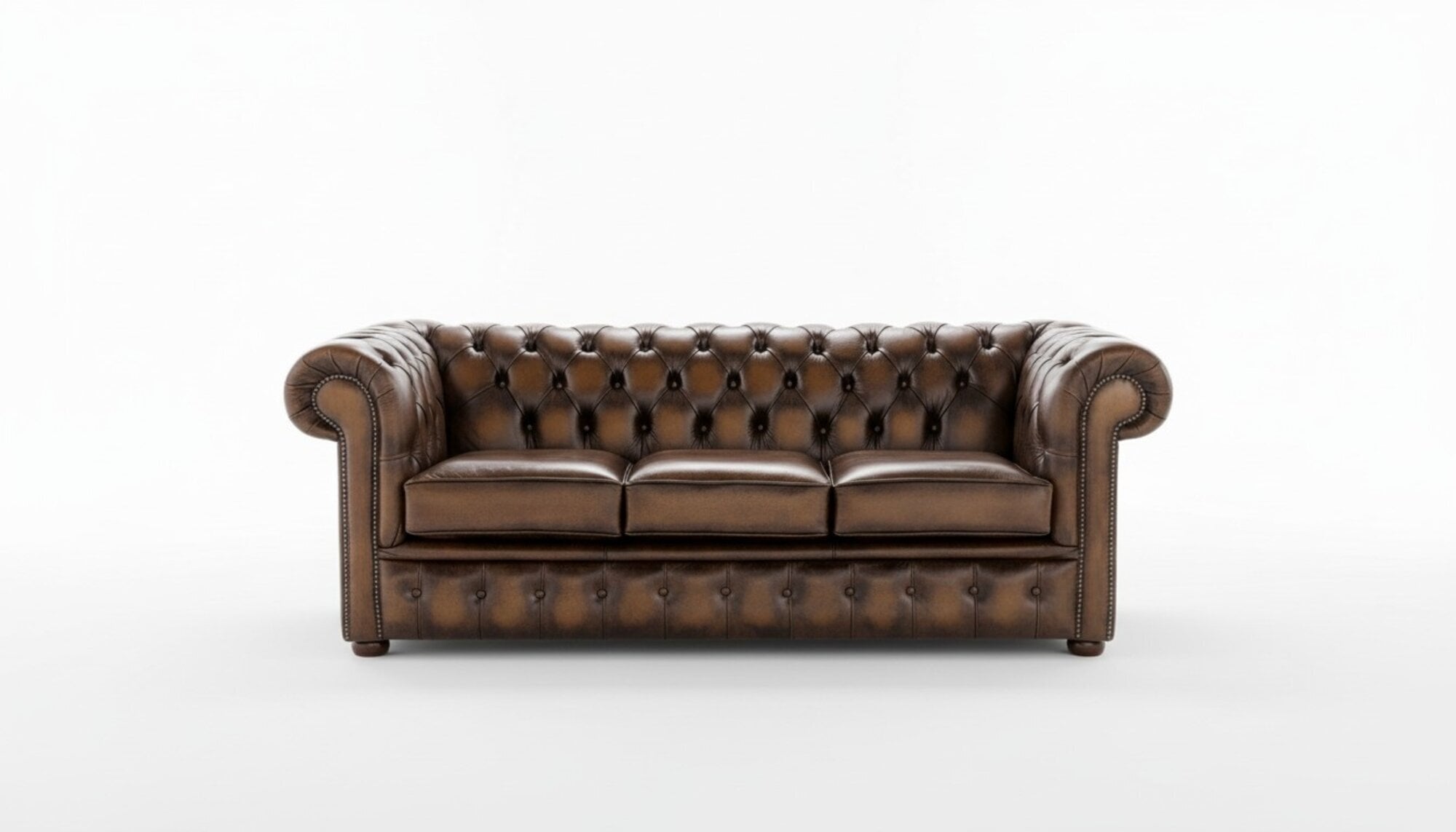Chesterfield 3 Sitzer Polster Couch Antik Stil Leder Textil Stoff Sofa Couchen