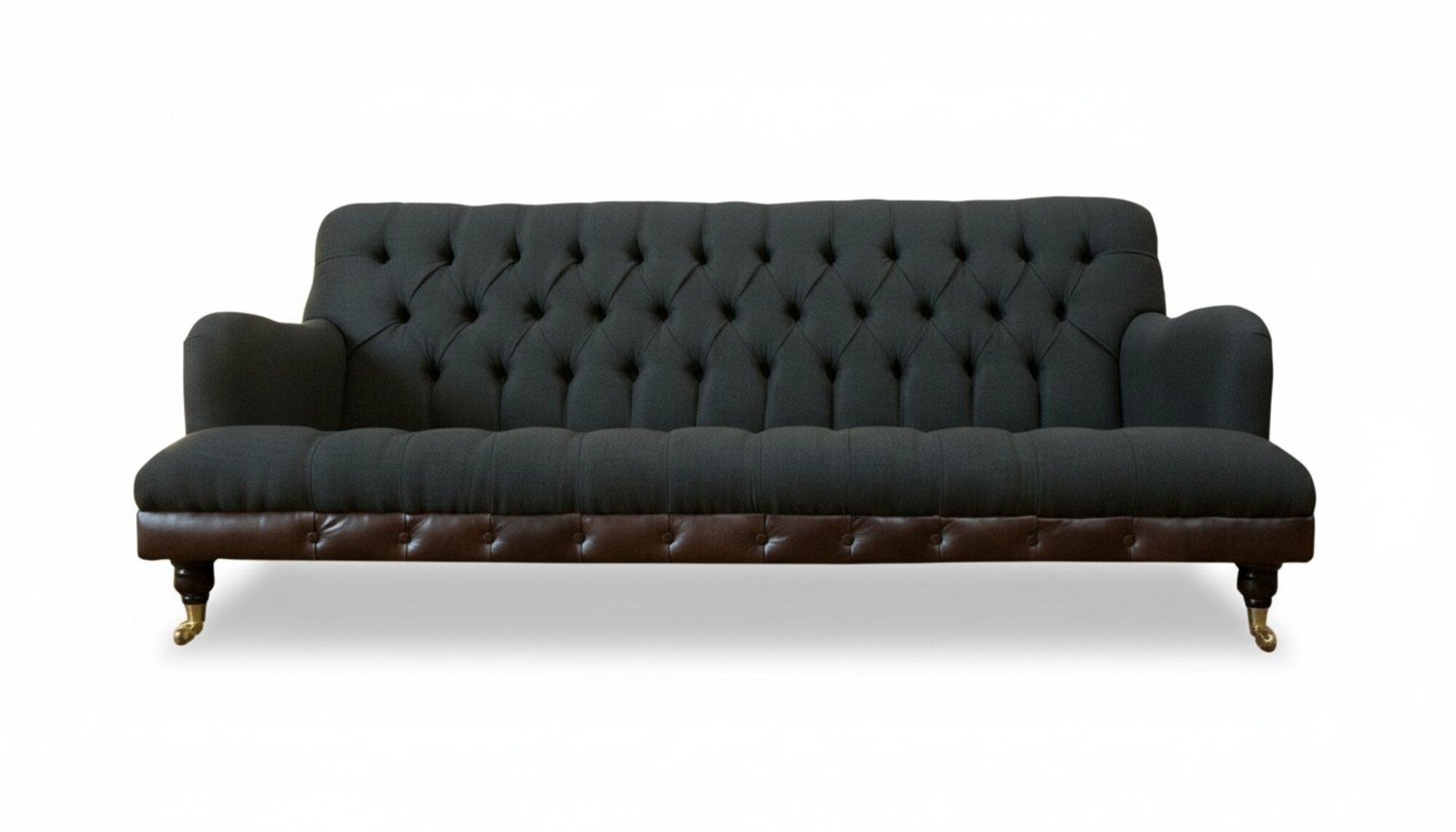 Chesterfield 3 Sitzer Schwarz Textil Design Couchen Polster Sofas Neu big xxl