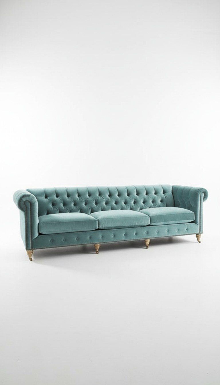Chesterfield 3 Sitzer Sofa Couch Textil Leder Samt Garnitur Polster Sitz Neu