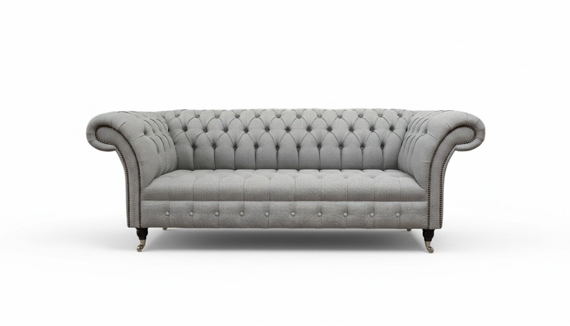 Chesterfield 3 Sitzer Sofa Grau Design Couchen Polster Sofas Couchen