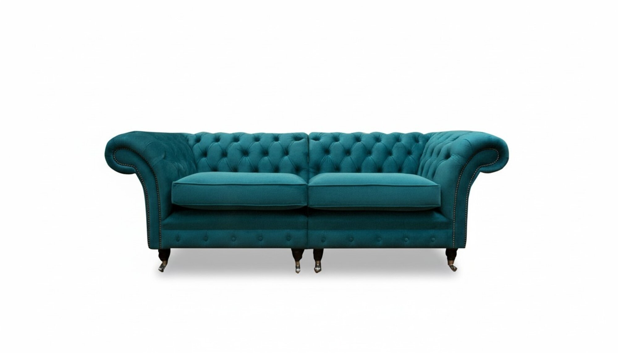 Chesterfield 3 Sitzer Stoff Wohnzimmer Design Couchen Polster Sofa Sofas
