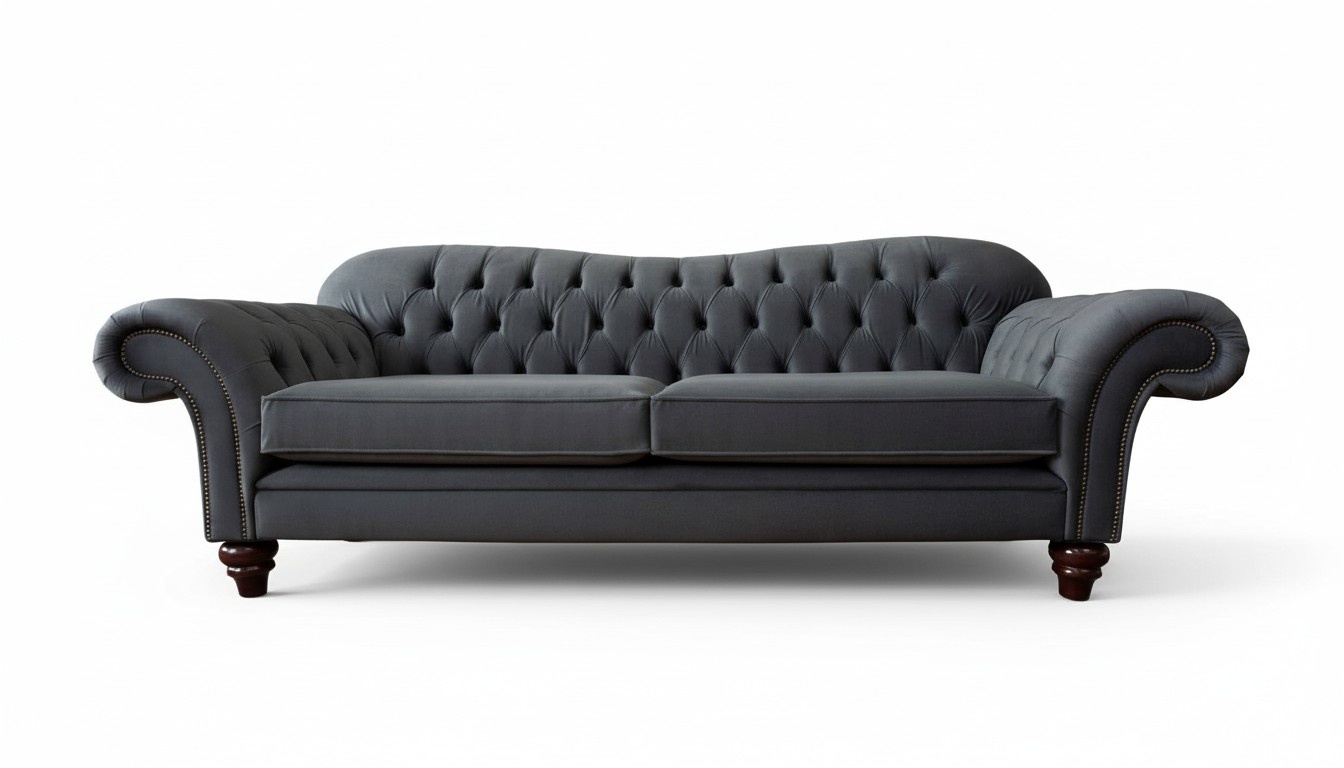 Chesterfield 3 Sitzer Textil Design Sofa Couch Polster Couchen Luxus