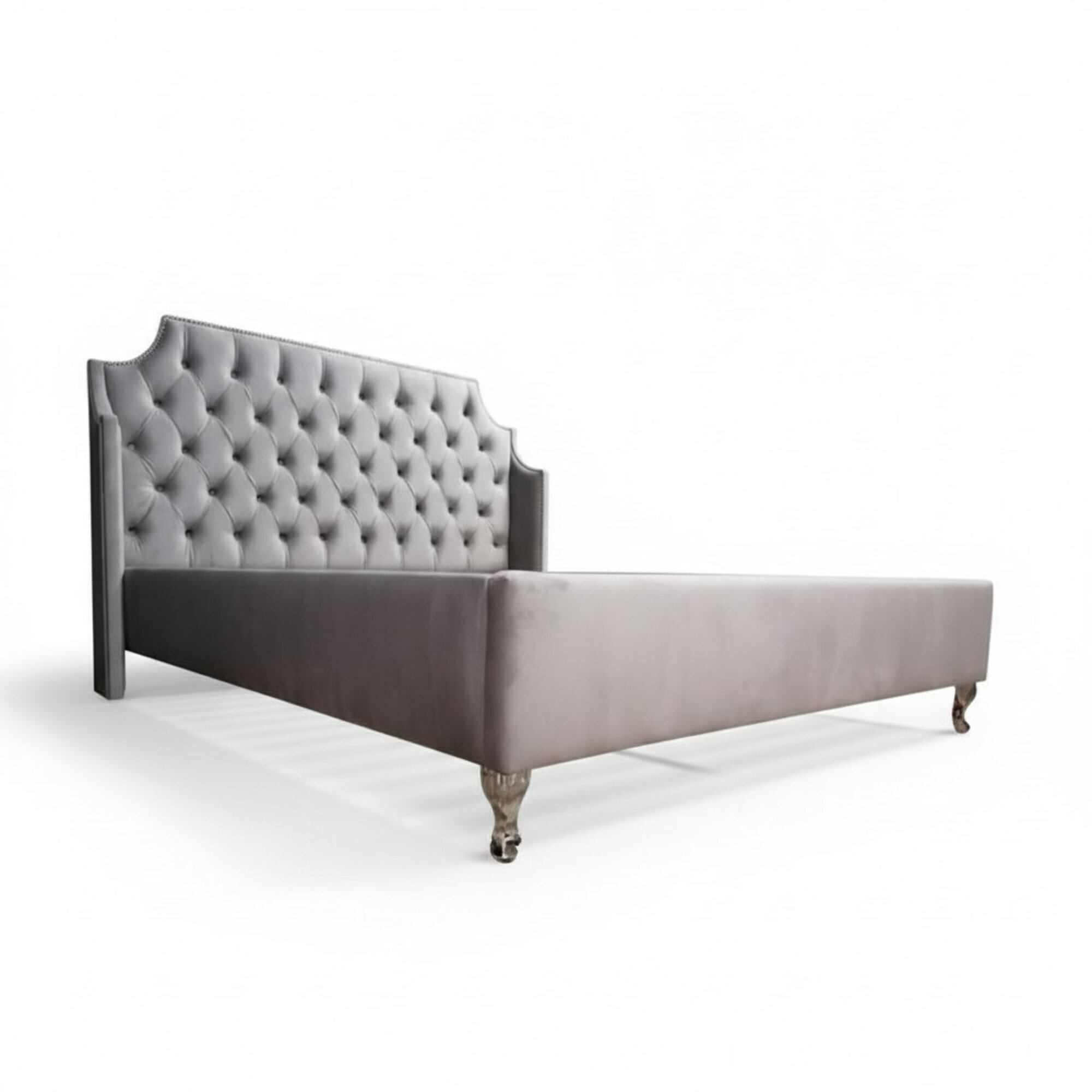 Chesterfield Betten Bett Polster Hotel Doppel Deklo Luxus Design Samt Stoff
