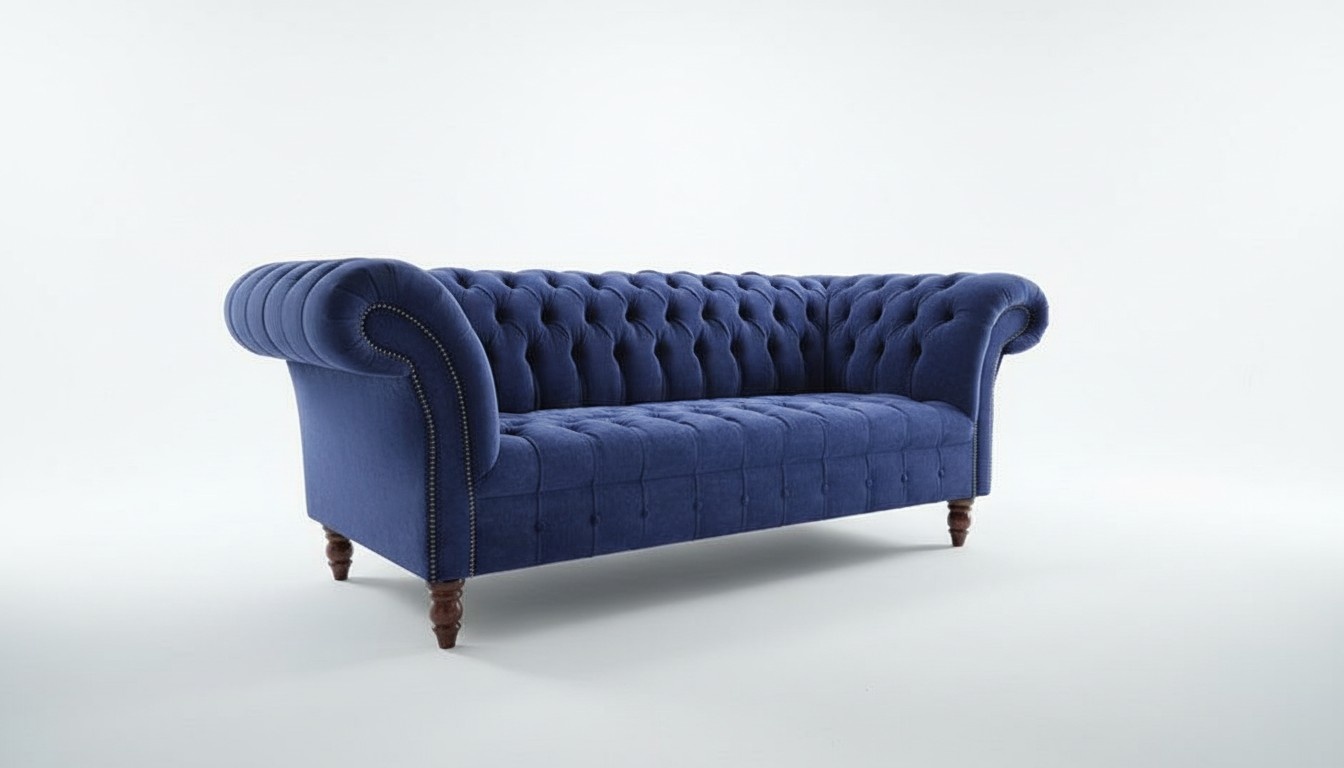 Chesterfield Big Textil Design Dekor Wohnzimmer Couch Sofa Polster 3 Sitz