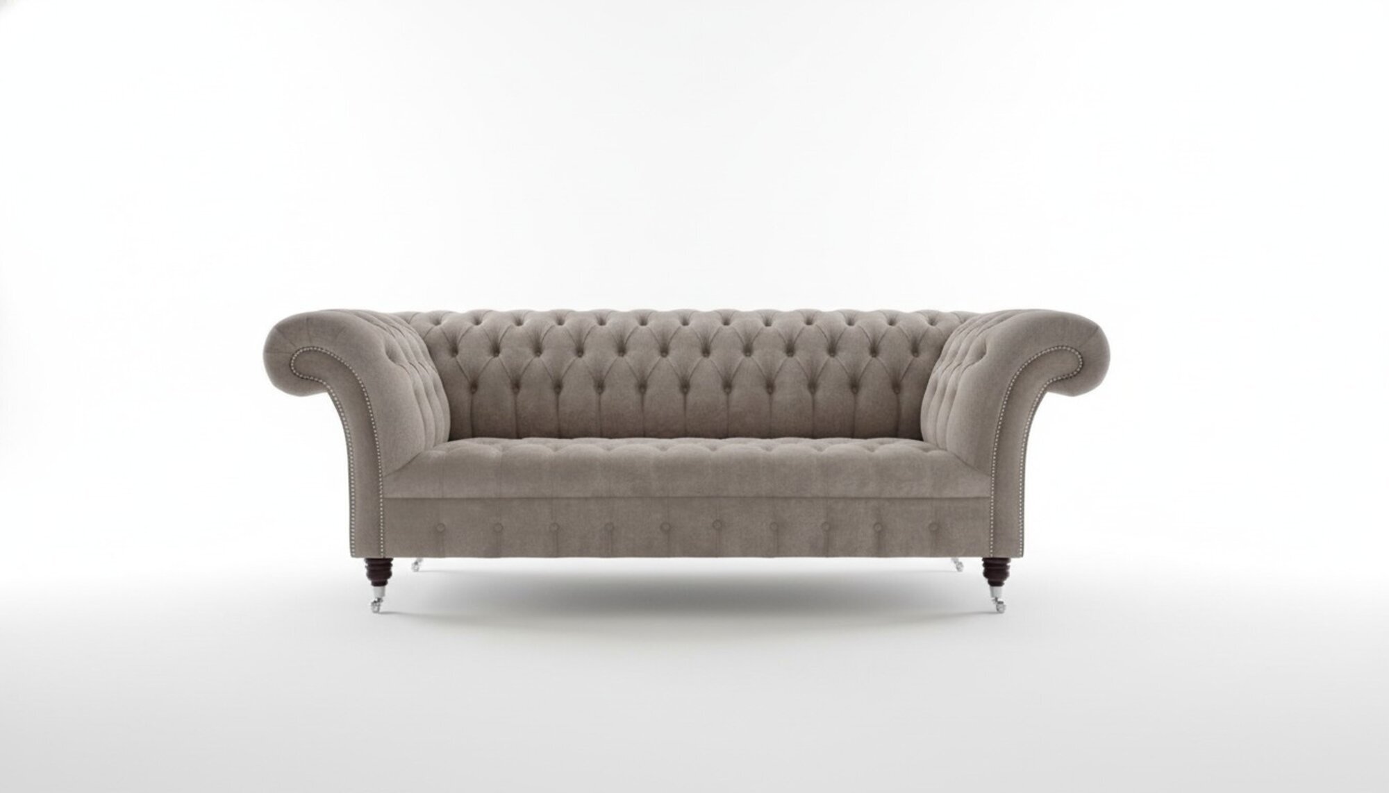 Chesterfield Big Textil Design Wohnzimmer Couch Sofa Dekor Polster 3 Sitz