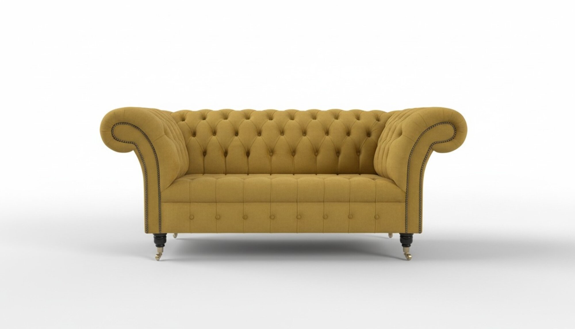 Chesterfield Big Textil Design Wohnzimmer Couch Sofa Deko Polster 2 Sitz