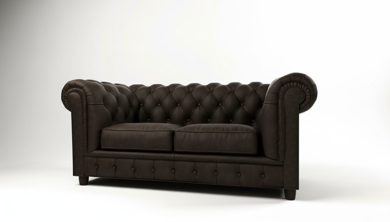 Chesterfield Couch 2 Sitzer Polster Sitz Textil Stoff Couchen Leder Sofas Sofa