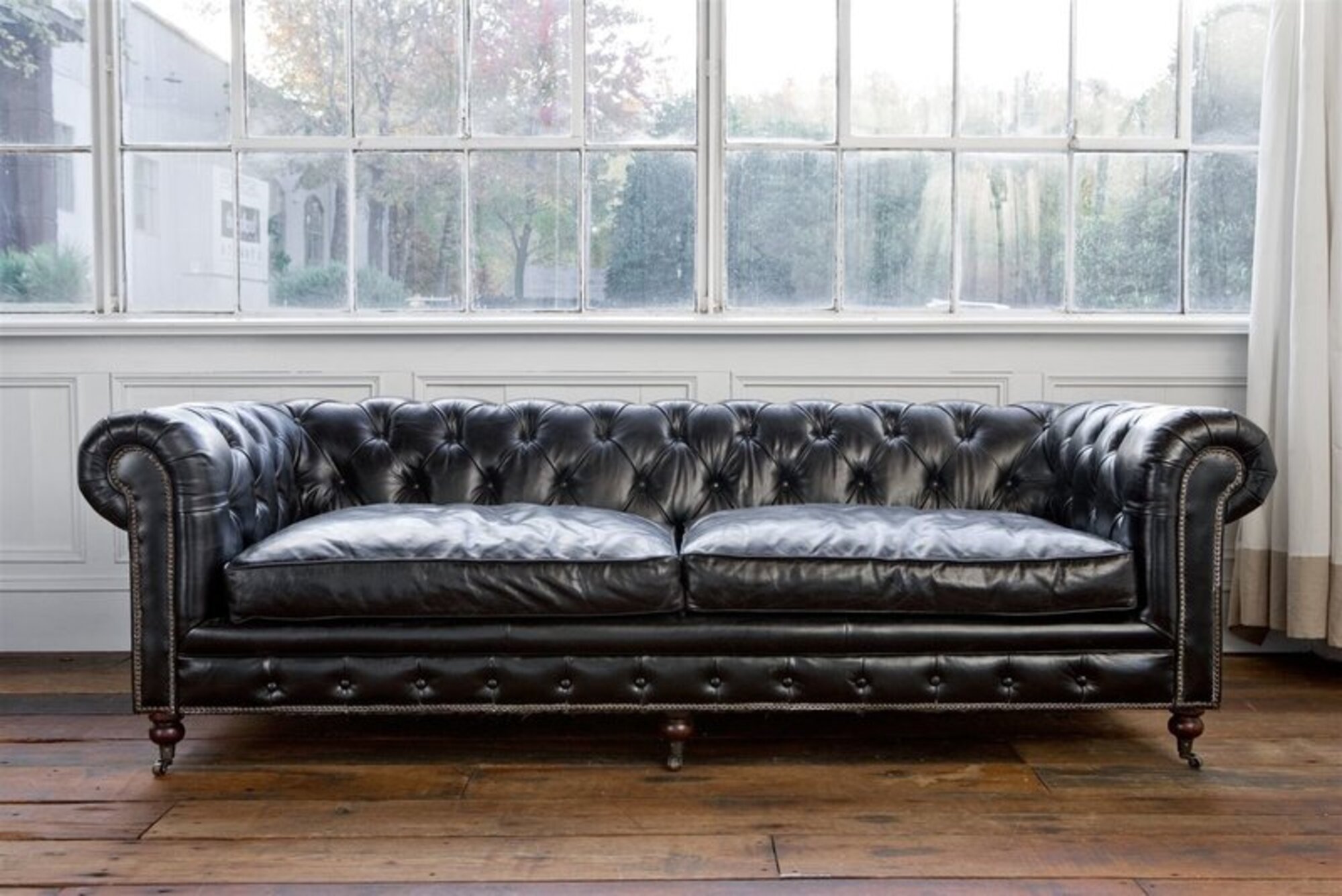 Chesterfield Couch Polster Sofas Klassische Leder Textil Sofa 4 Sitzer Sofort