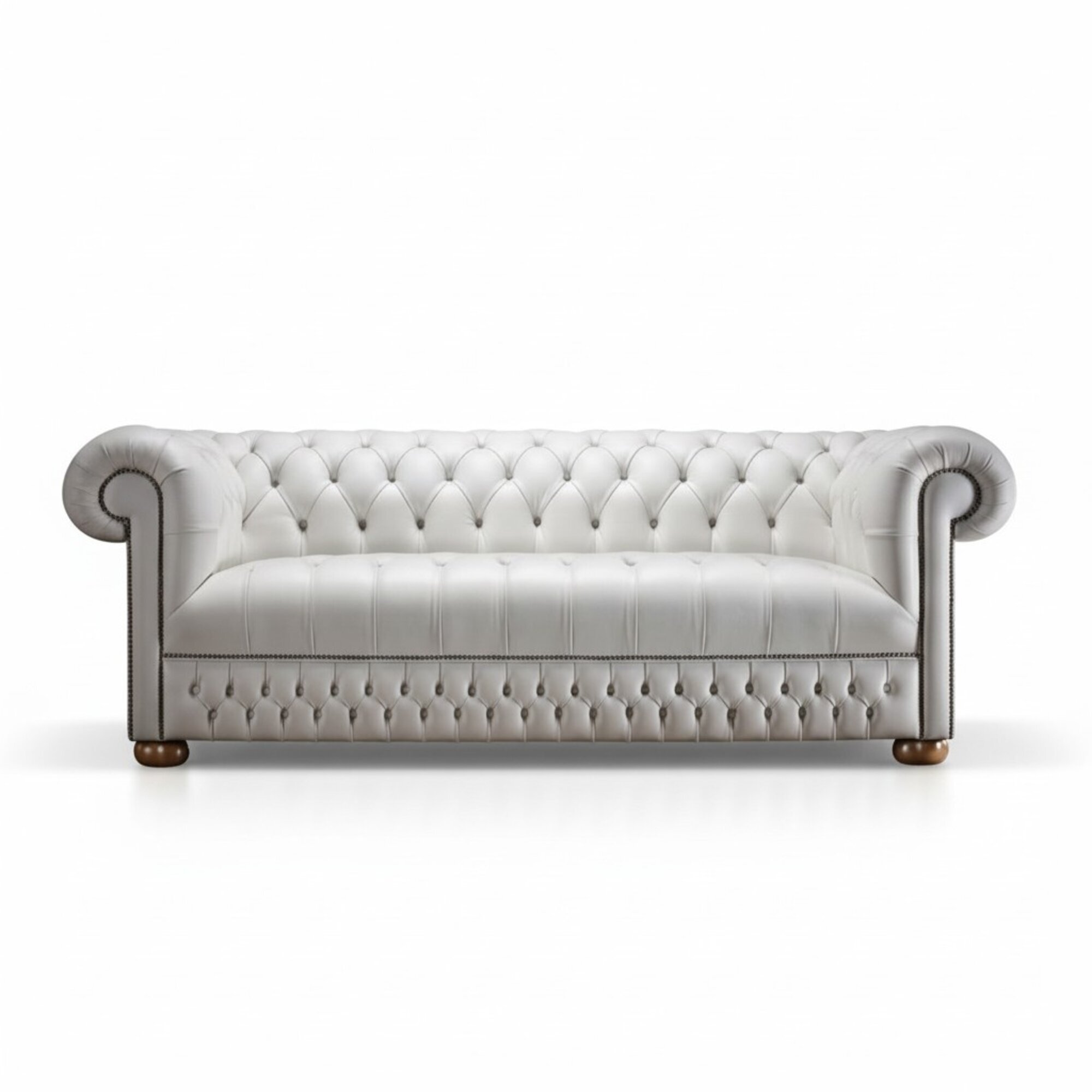 Chesterfield Couch Polster Weiße Leder Sofa Polster Couchen Weiß Sofas Garnitur