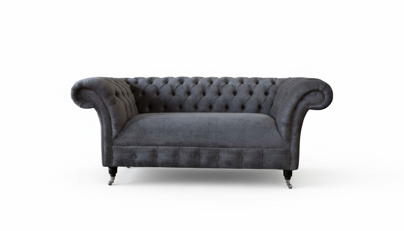 Chesterfield Couch Sofa 2 Sitzer Polster Stoff Design Luxus Sofas Textil