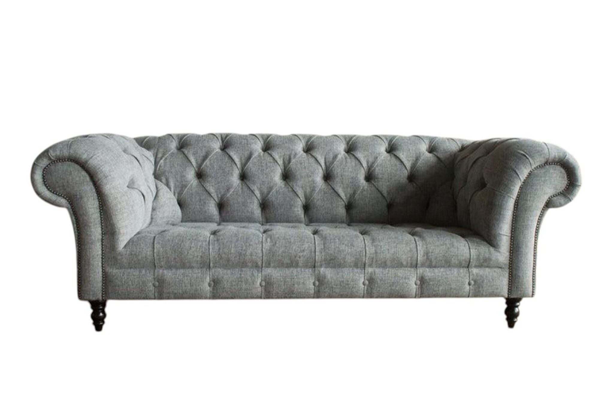 Chesterfield Couch Sofa Polster 3 Sitzer Couchen Sitz Garnitur Sofas Graue Neu