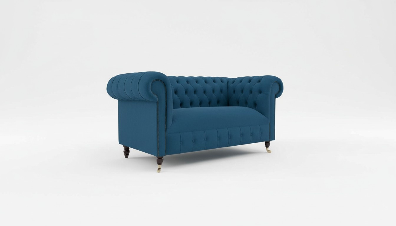 Chesterfield Design Luxus Polster Sofa 2 Sitzer Couch Sitz Textil