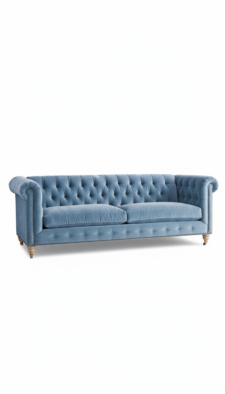 Chesterfield Design Luxus Polster Sofa Couch Sitz Garnitur Leder Textil Neu #152