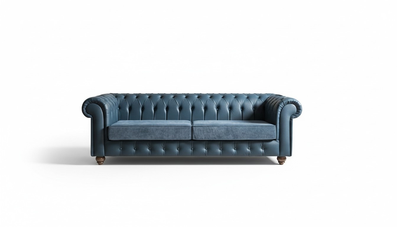 Chesterfield Design Luxus Polster Sofa Couch Sitz Garnitur Leder Textil Neu #122