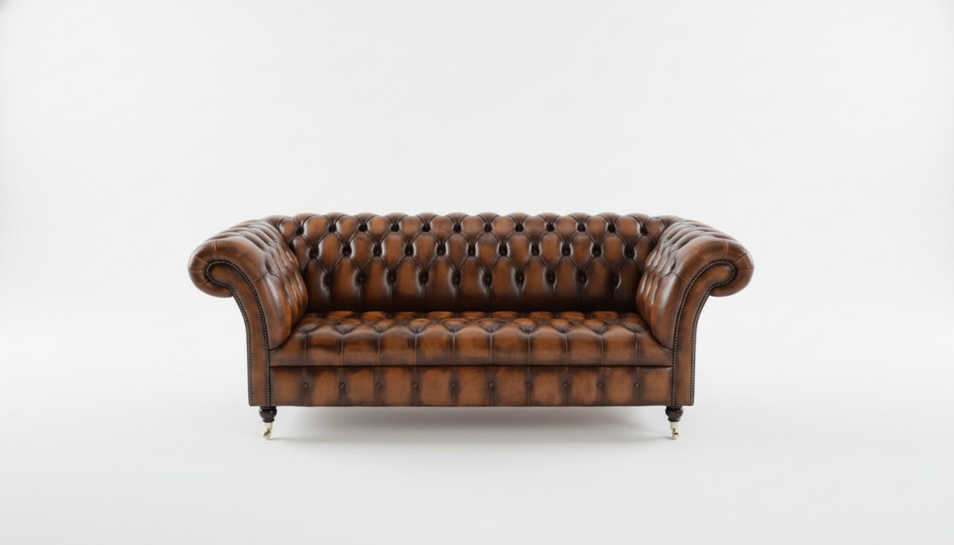 Chesterfield Design Luxus Polster Sofa Couch Textil Sitz Garnitur Leder