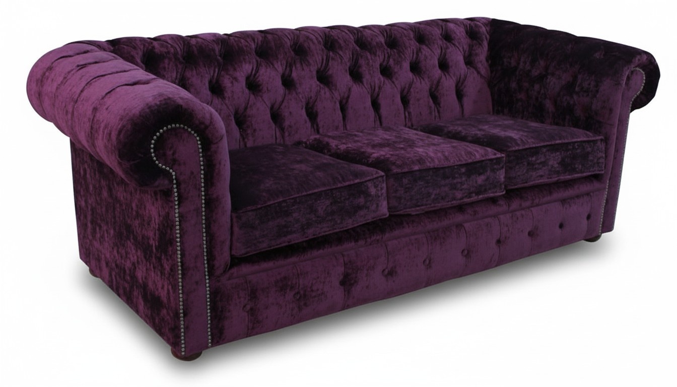 Chesterfield Design Luxus Polster Sofa Couch Sitz Garnitur Leder Textil Neu #253