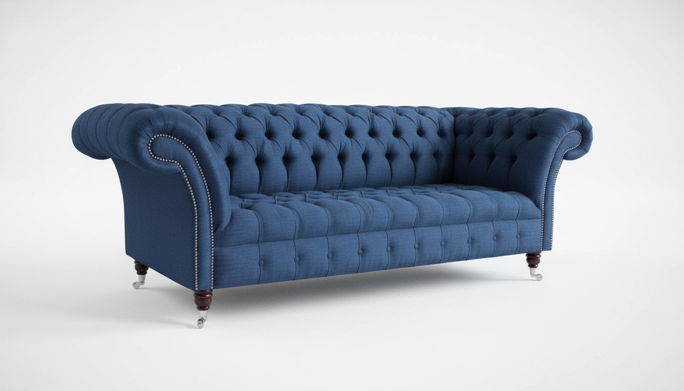 Chesterfield Design Luxus Polster Sofa Couch Sitz Garnitur Leder Textil Neu #170