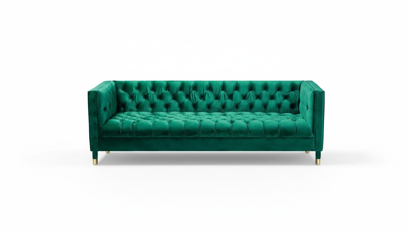 Chesterfield Design Polster Couch Textil Sofa Dreisitze Wohnzimmer Polster Sitz