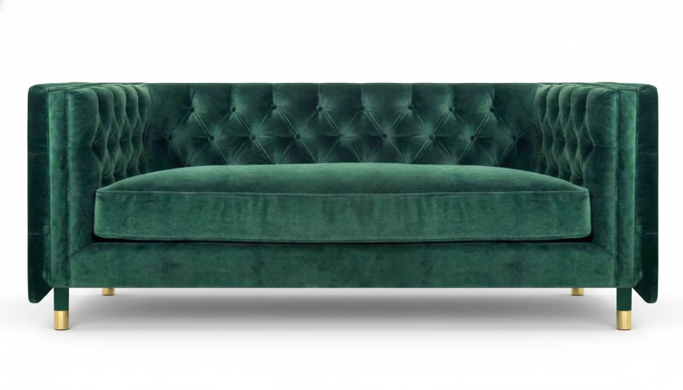 Chesterfield Design Sofa Couch Dreisitze Sitzmöbel Grün Polstermöbel Neu