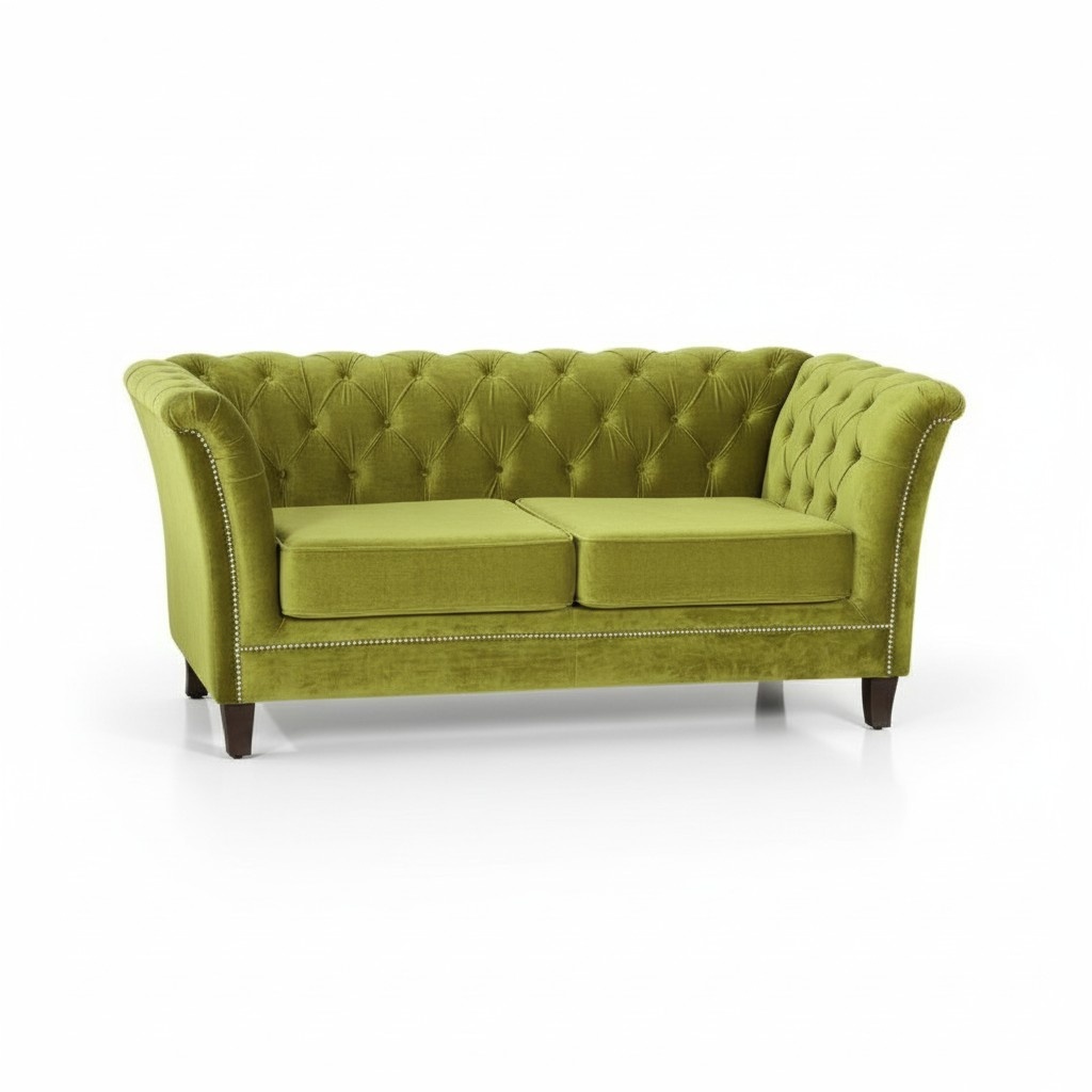 Chesterfield Design Sofa Couch Polster Kanzlei Praxis Büro Sofas Textil Stoff