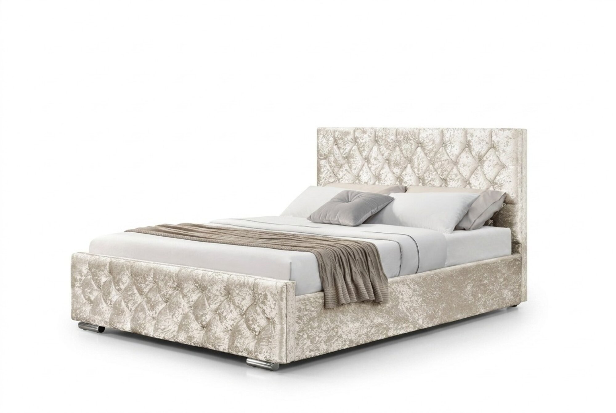 Chesterfield Designer Bett Schlafzimmer Textil Leder Polster 200x200cm Neu