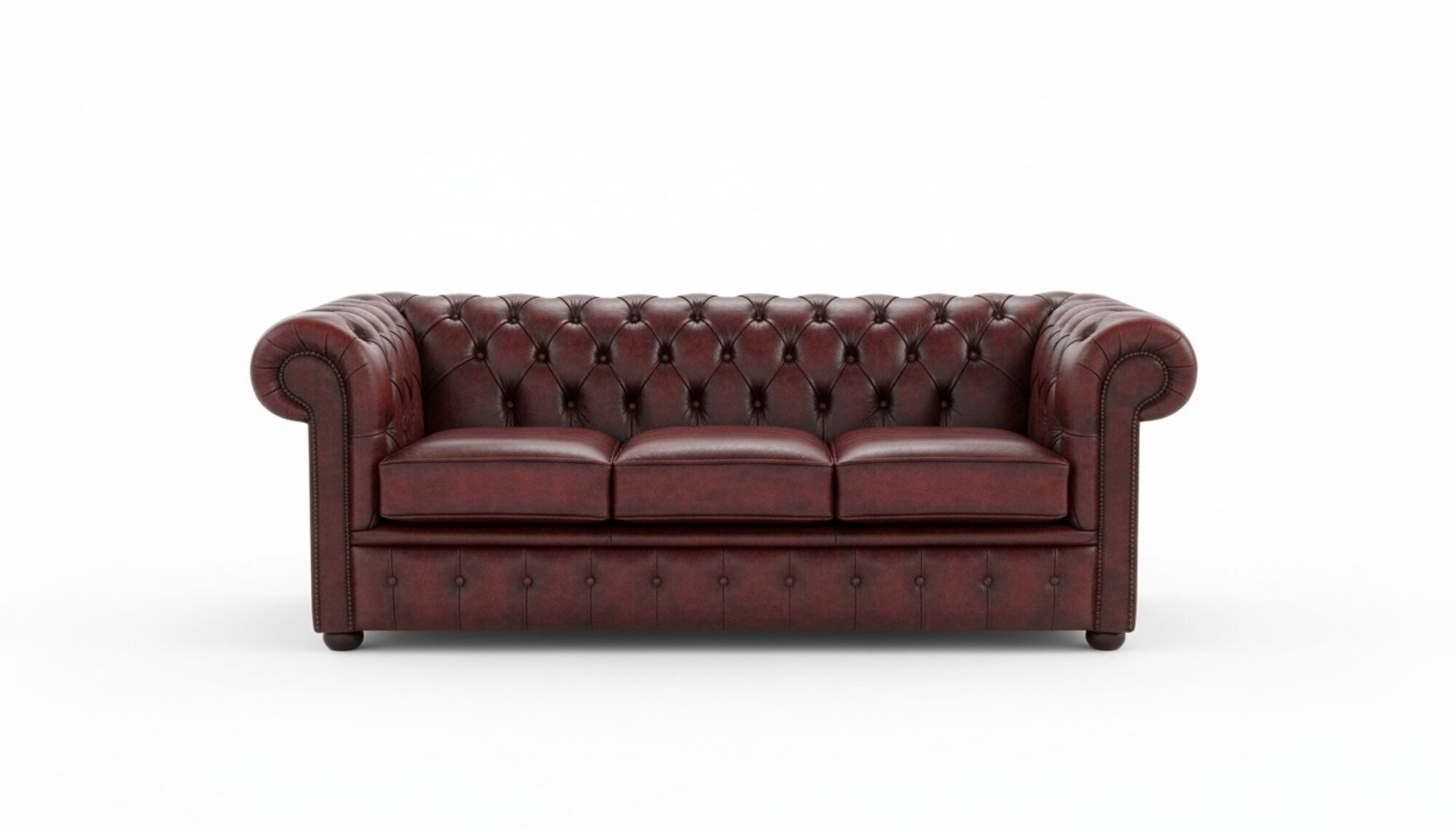 Chesterfield Designer Large 3 Sitzer Sofa Leder Rot Textil Luxus Polstersofas