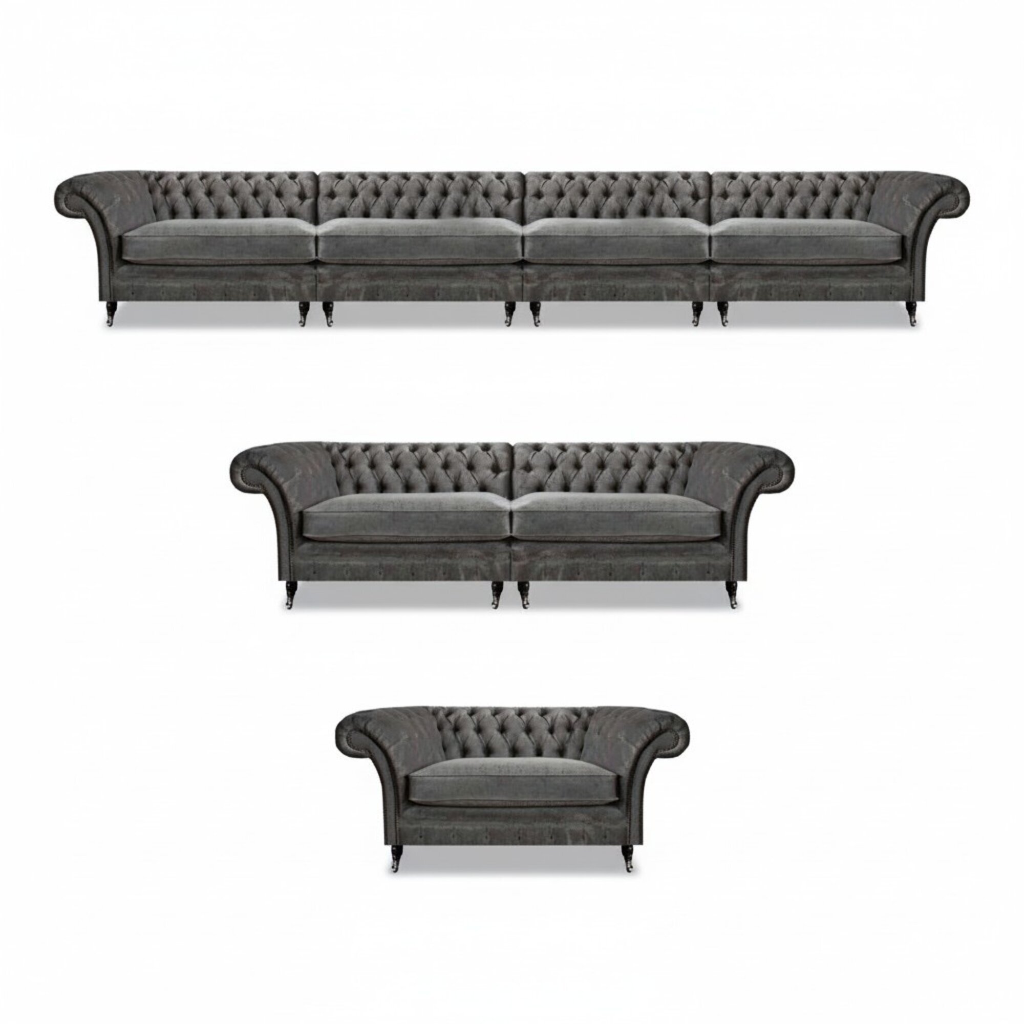 Chesterfield Designer Sofagarnitur Textil Sitzcouchen Designer Möbel