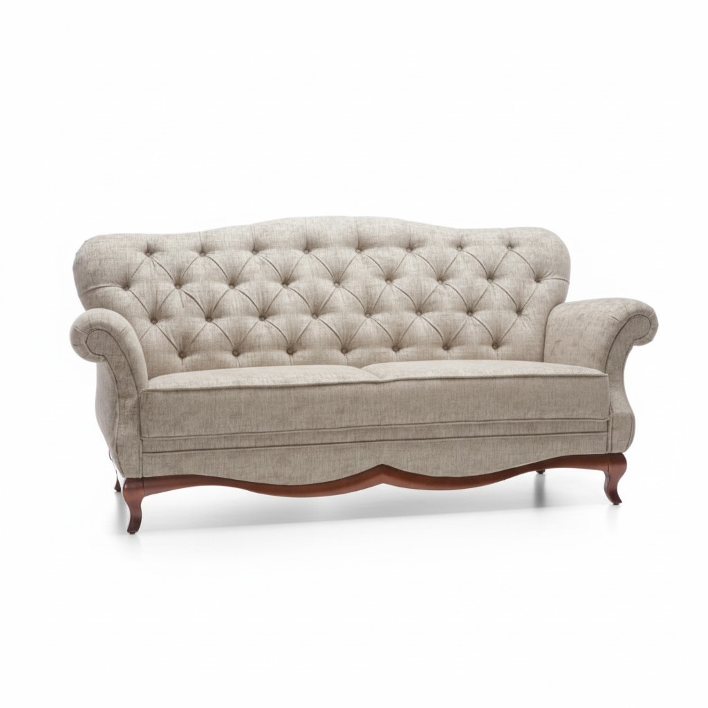 Chesterfield Dreisitzer Couch Polster Möbel Textil Sofa Couchen Stoff