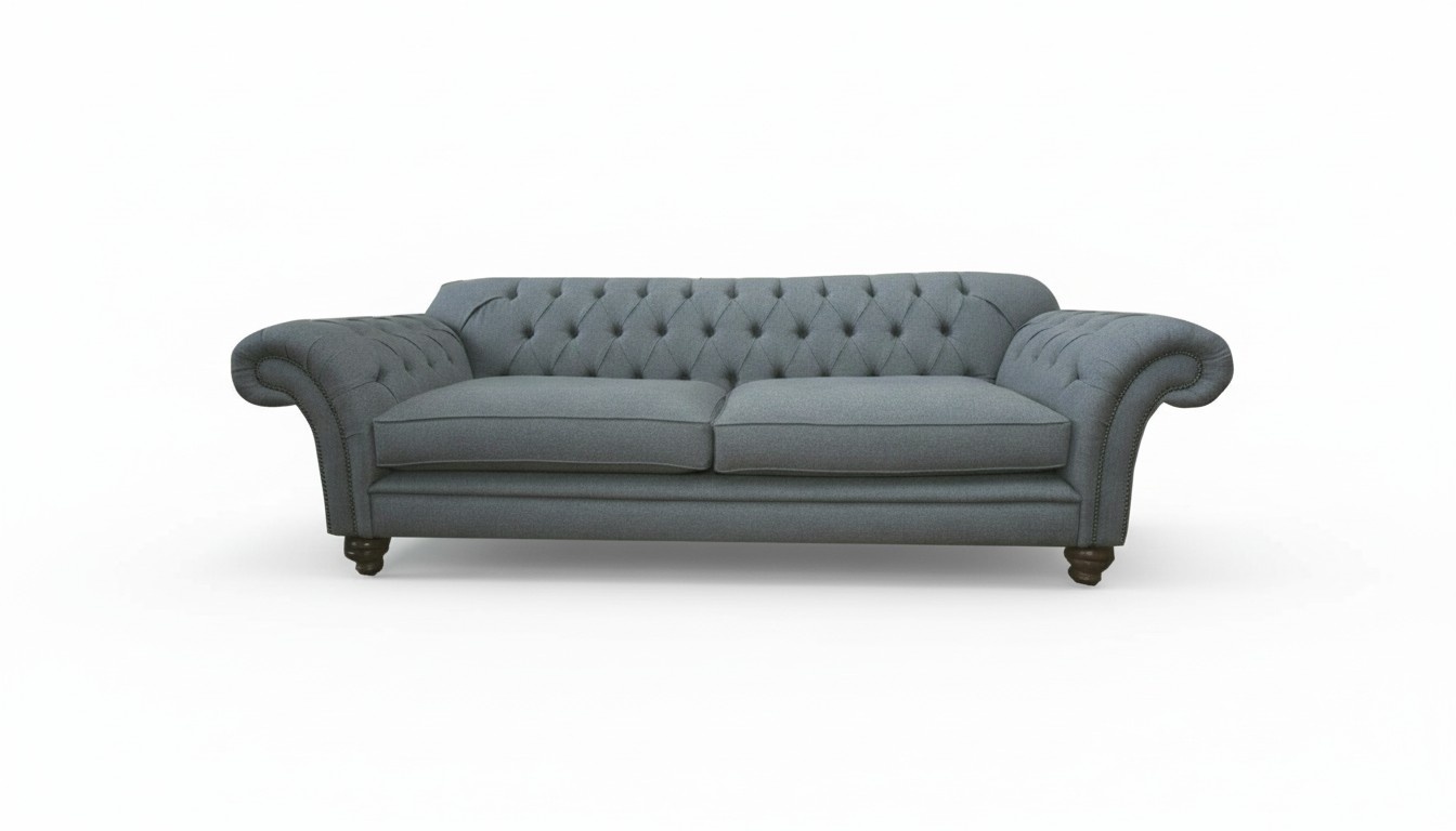 Chesterfield Dreisitzer Grau Sofa Design Couchen Polster Sofas xxl big