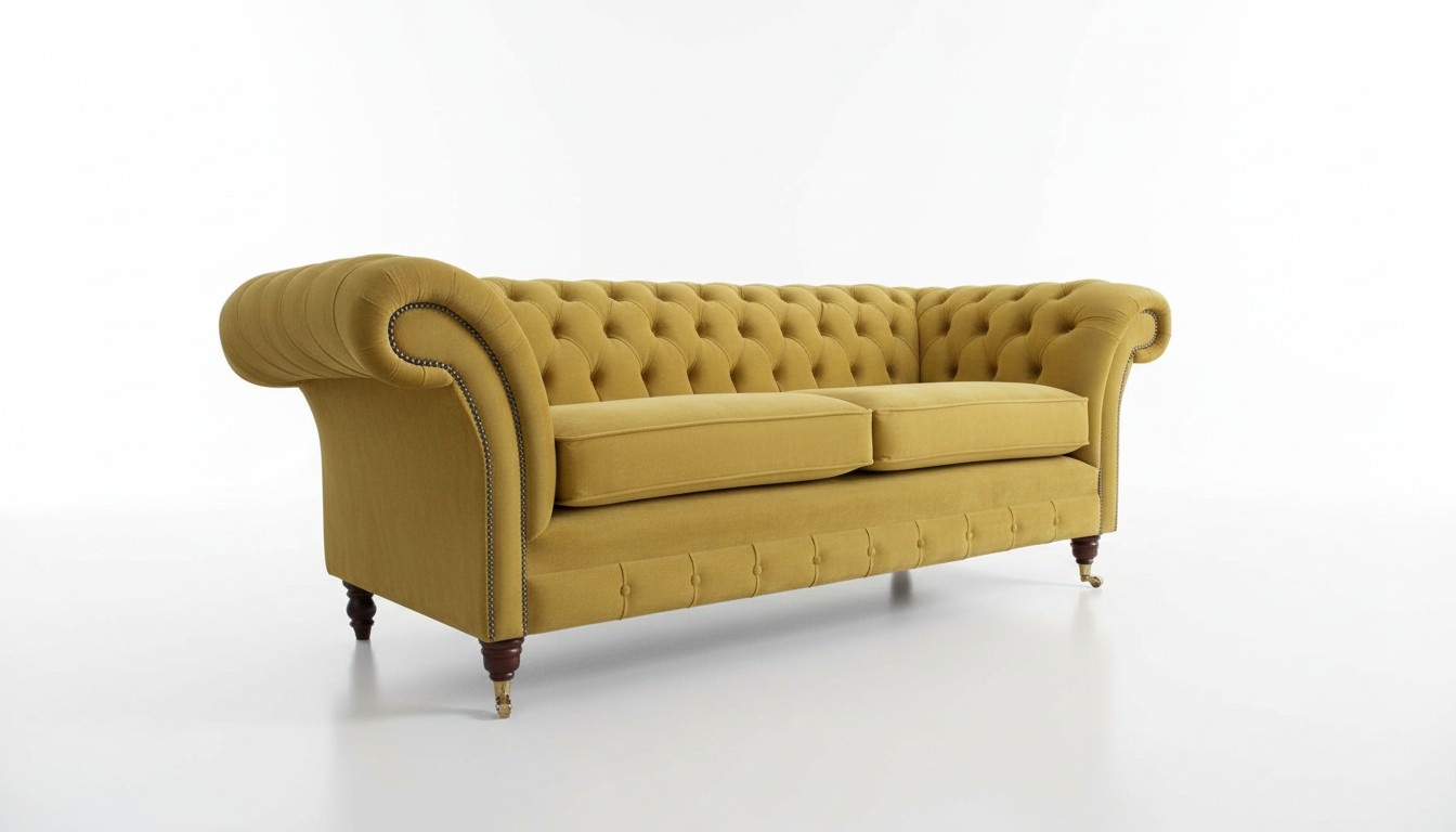 Chesterfield Dreisitzer Luxus Sofa 3 Sitzer Sofas Stoff Design Couch Textil