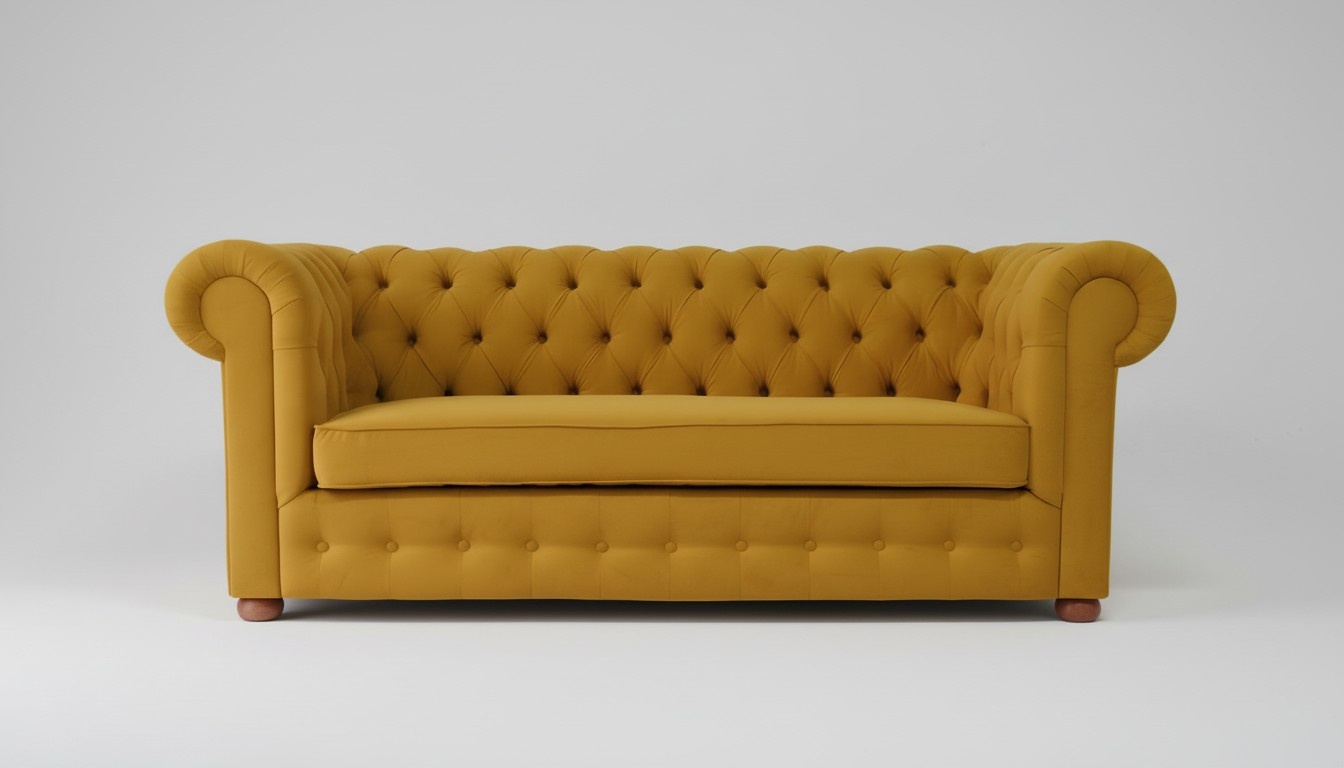 Chesterfield Dreisitzer Samt Couch Polster Schlaf Sofa Couch Bettfunktion Neu