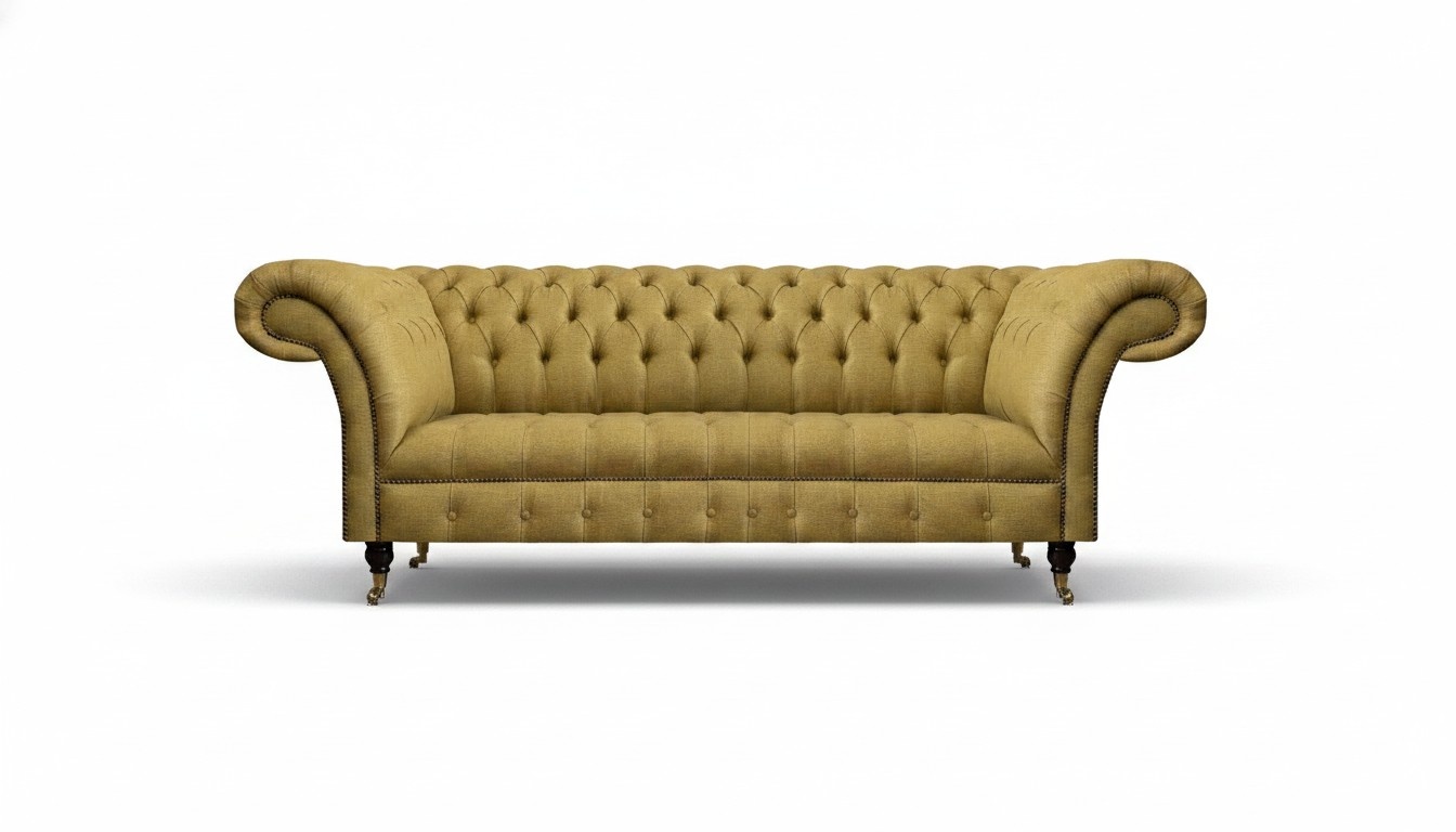 Chesterfield Dreisitzer Sofa Wohnzimmer Couch Einrichtung Luxus Textil