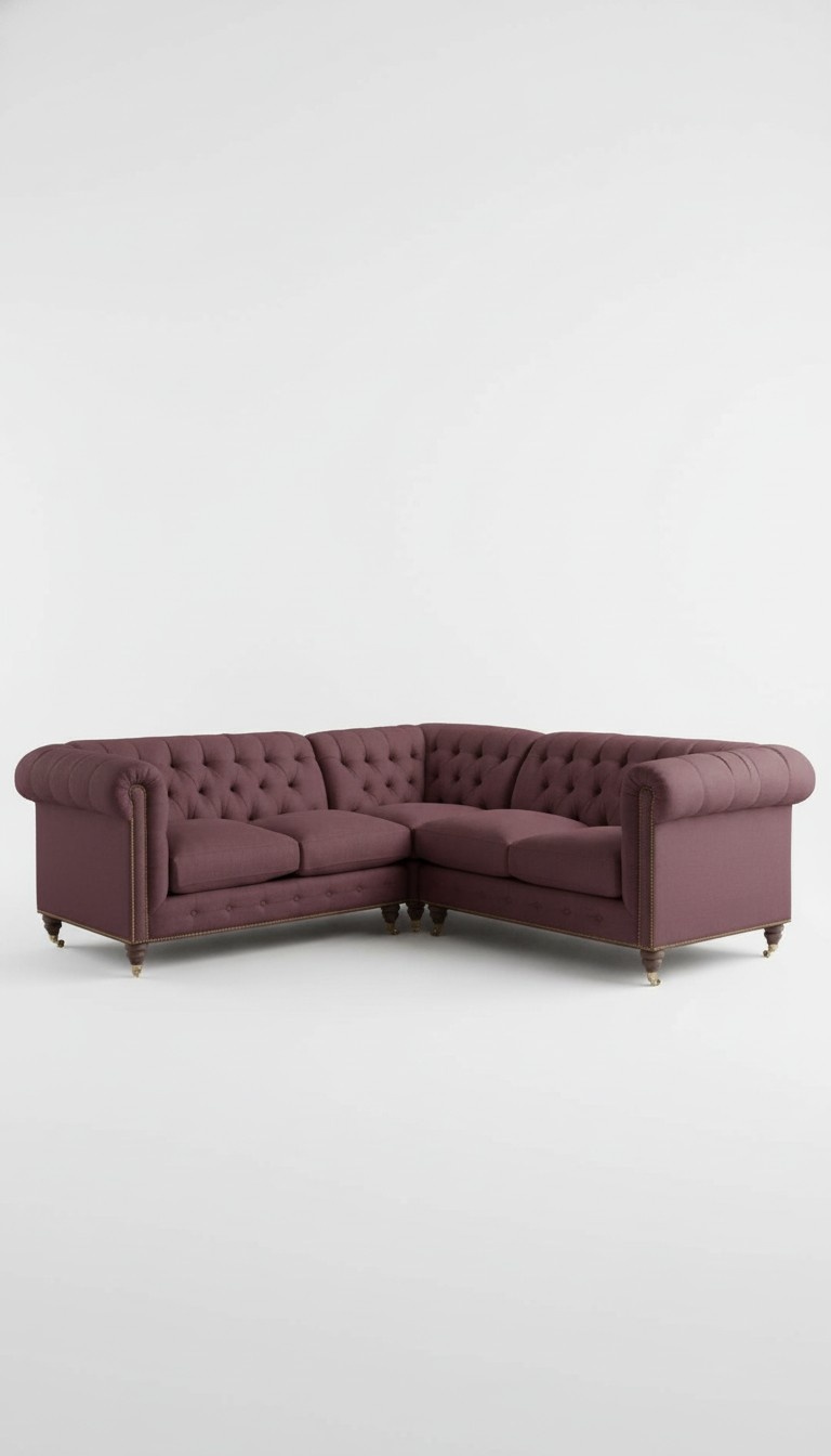 Chesterfield Ecksofa Couch Designer Polster Ecke Textil Sofa Garnitur 1013-14