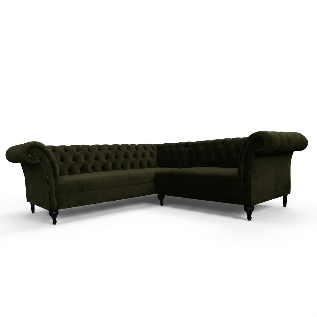 Chesterfield Ecksofa Eckcouch Designer Sofa Couch Samt Ledersofa SLIII Sofa №89