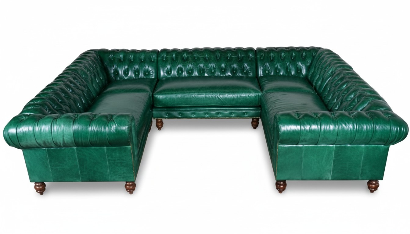 Chesterfield Ecksofa Wohnlandschaft Polster Couch Big Ledersofa Eckgarnitur Neu
