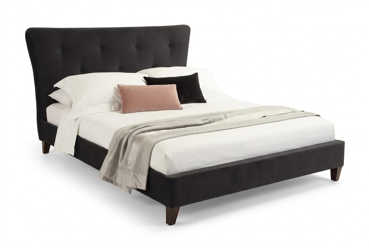 Chesterfield Englisches Bett Schwarz 160/180x200 Doppelbett Betten