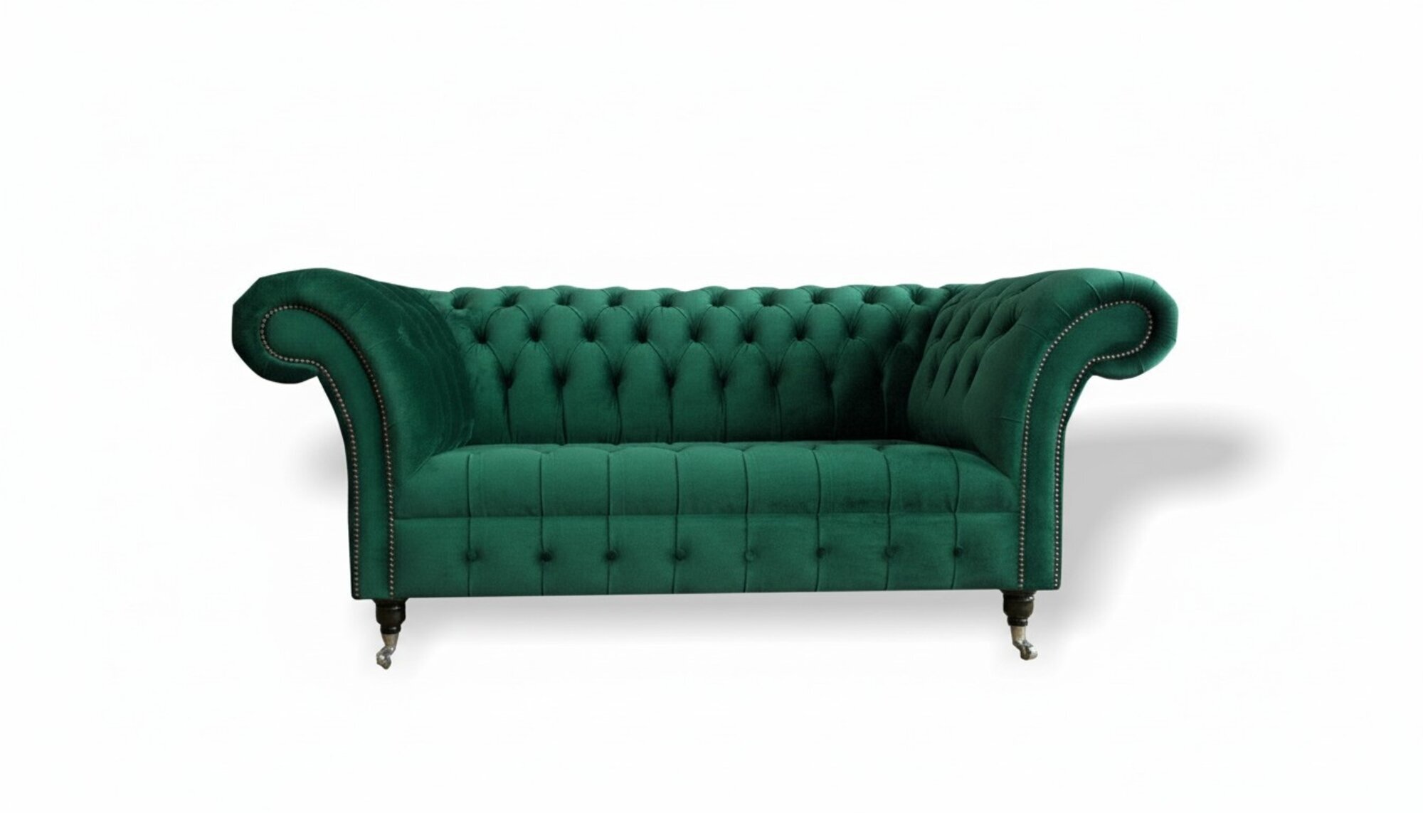 Chesterfield Grüne 2 Sitzer Couch Polster Sofas Couchen Design Sofa Club Textil