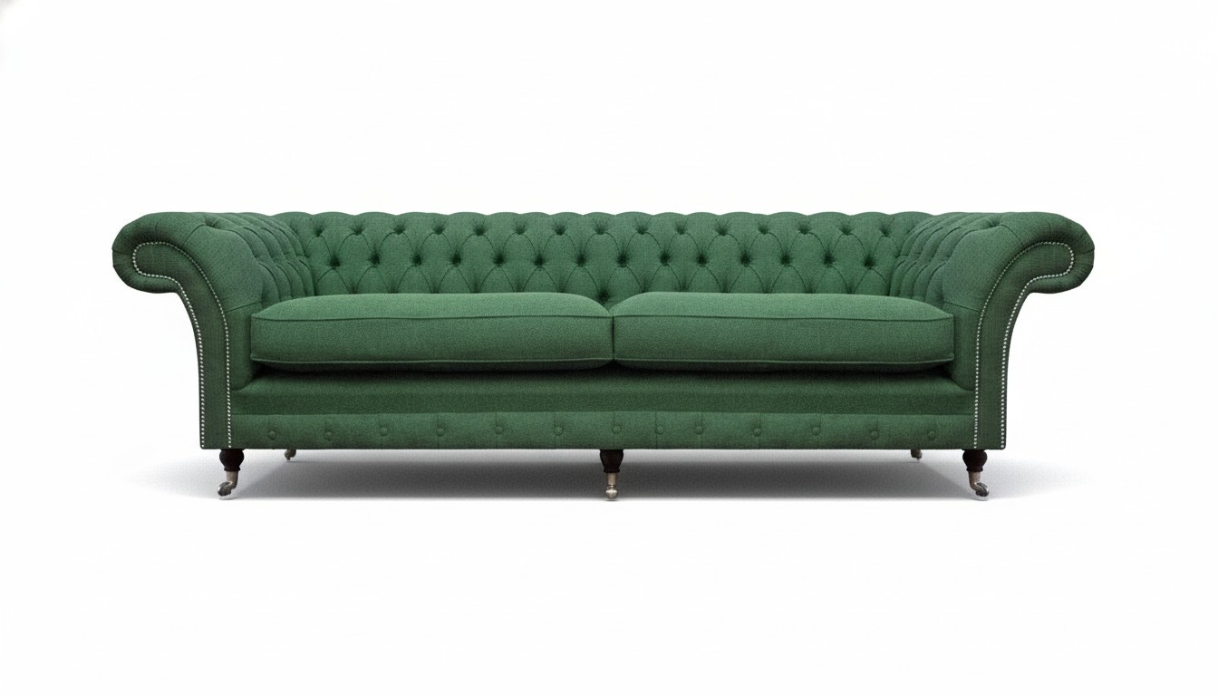 Chesterfield Grüner Zweisitzer Wohnzimmer Luxuriöser Zweisitzer Möbel