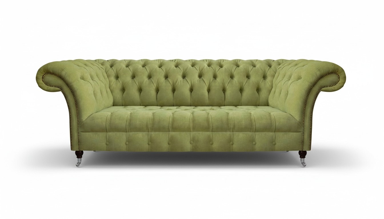 Chesterfield Hellgrünes Sofa Moderner Wohnzimmer Dreisitzer Luxus Möbel