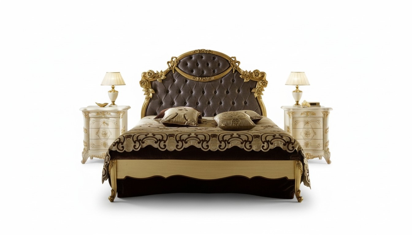 Chesterfield Klassisches Bett Luxus Barock Hotel Schlafzimmer Betten