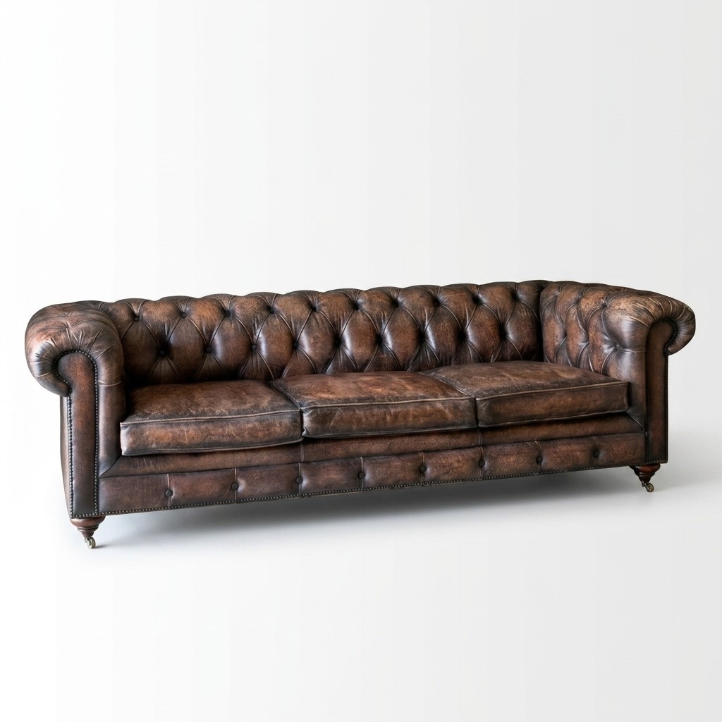 Chesterfield Leder Sofa Couch Englische Stil Möbel Sitz Polster