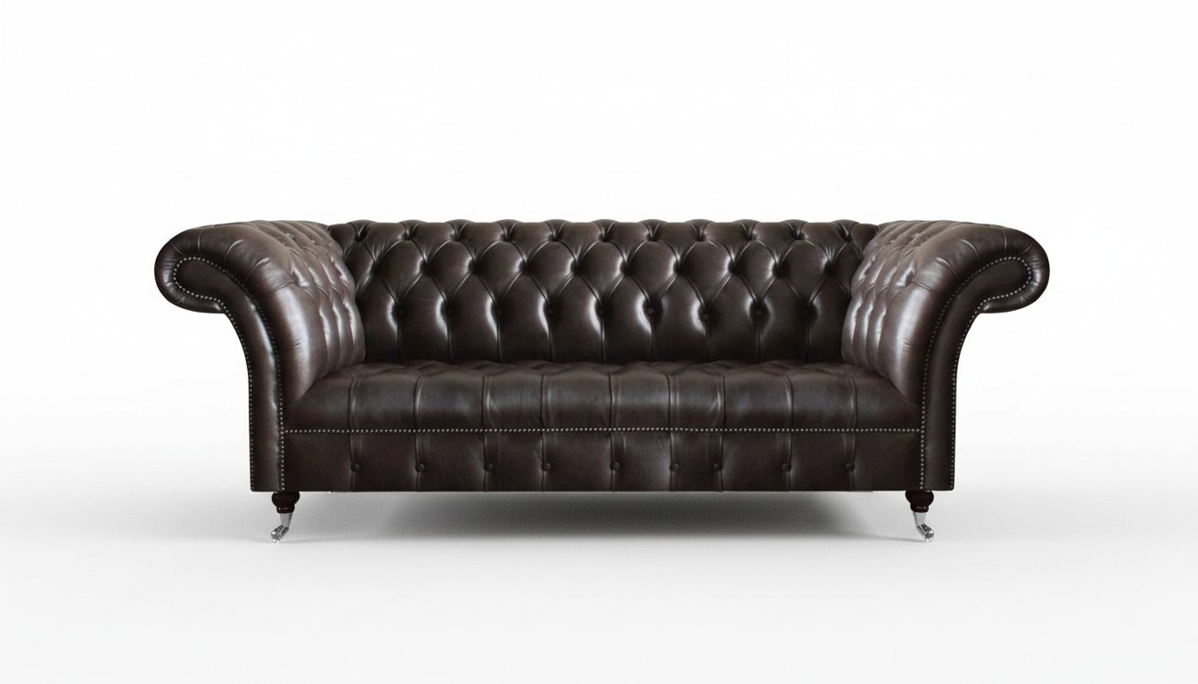 Chesterfield Ledermöbel Luxuriöser Dreisitzer Wohnzimmer Edle Couchen