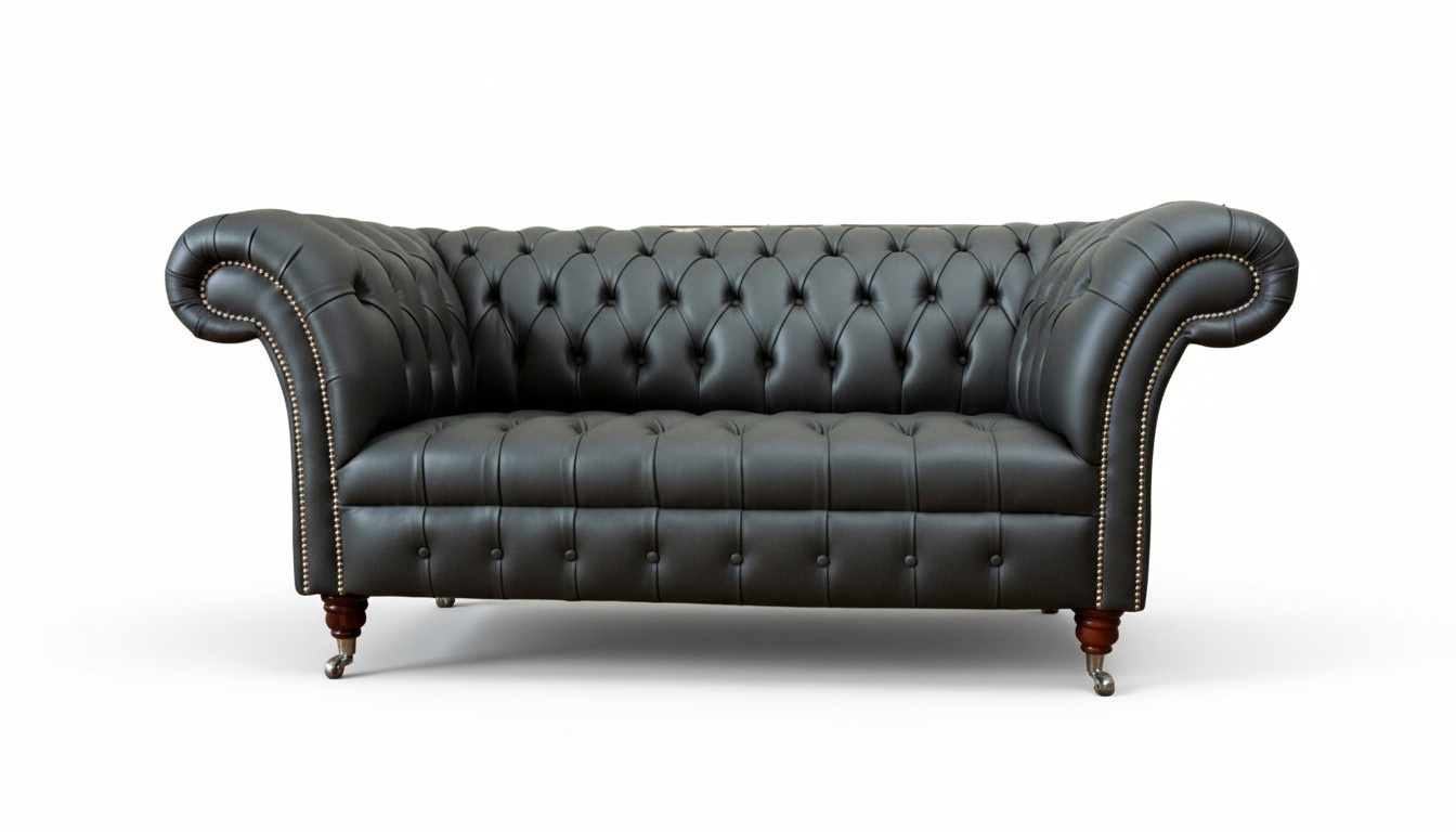 Chesterfield Ledersofa Couch Polster 2 Sitzer Designer Sofas Couchen